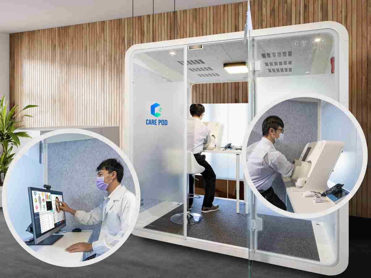 达擎于医疗科技展中展出＂远距诊疗舱＂，，，以因应医疗数字化及社会高龄化趋势下、、、复诊及慢性病患等族群对于远距看诊需求逐渐升高所推出的创新整合方案。。。多功能合一、、、、高隐私性的远距诊疗舱可根据病患端与医师端的不同需求，，，，提供弹性化及客制化功能，，节省医生和病患的精力及时间