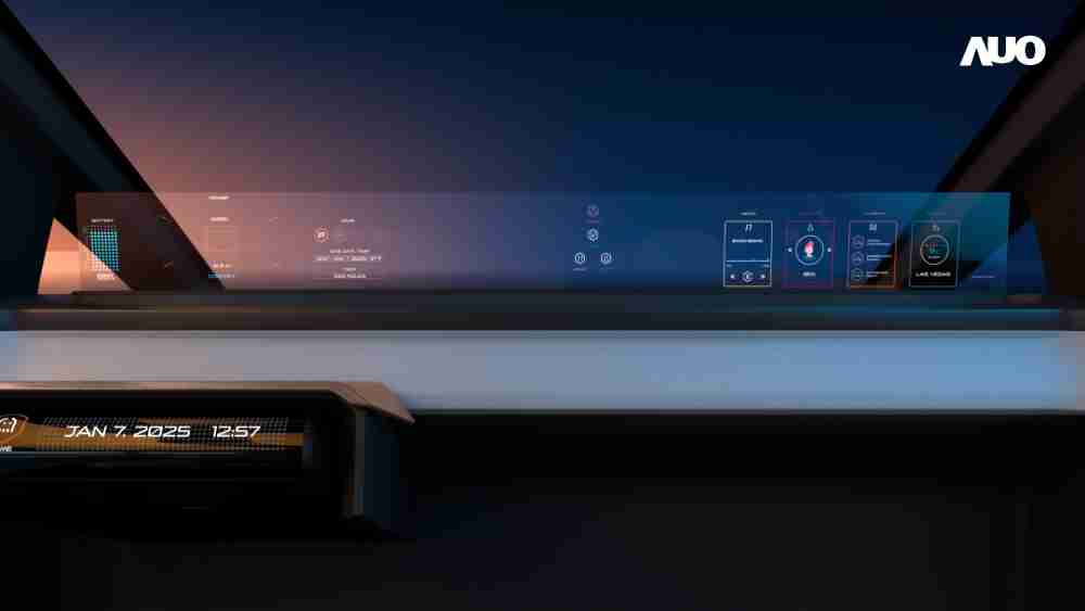 欧陆注册无界透明显示接口(Horizon Image Glass)透过车运算方案整合仪表板、、、中控台及副驾显示器，，，，一体式全景呈现，，，，提供乘用者清晰的前方视野、、、行车必要信息与娱乐功能